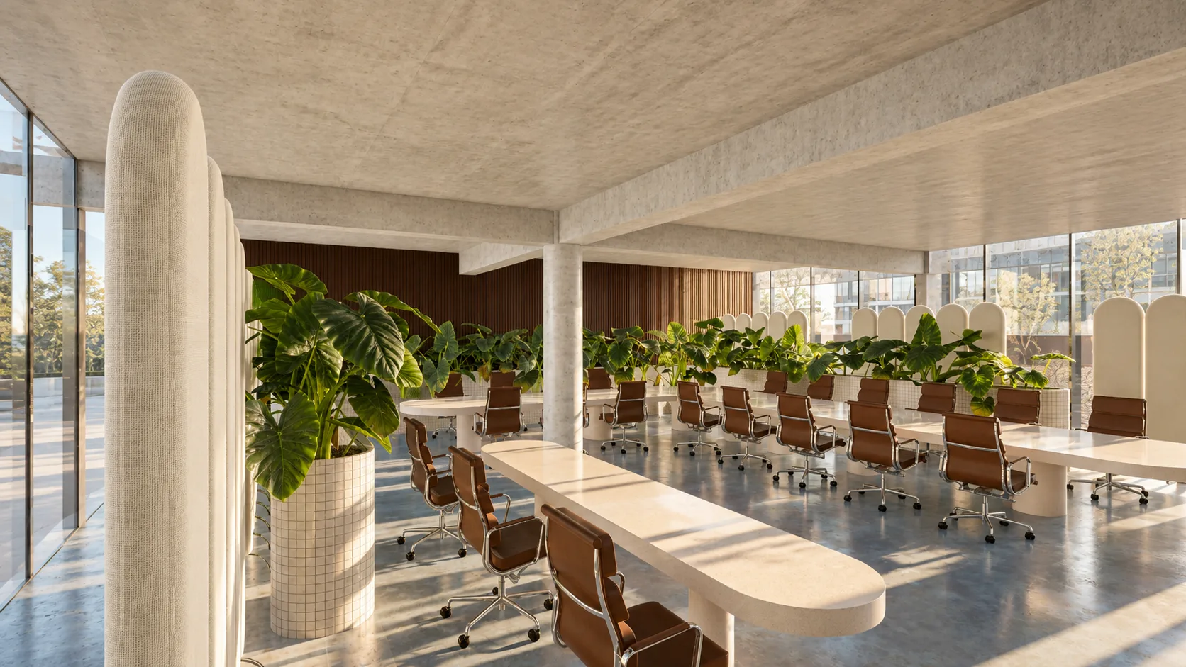 Eating area adjacent to the team spaces