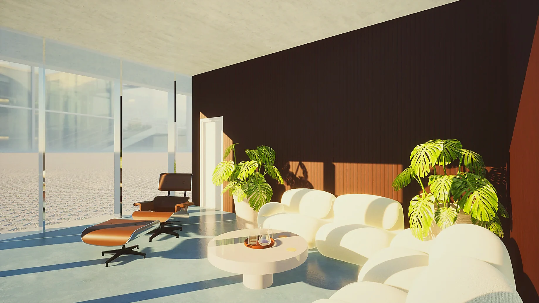 Boardroom with acoustic wall treatment