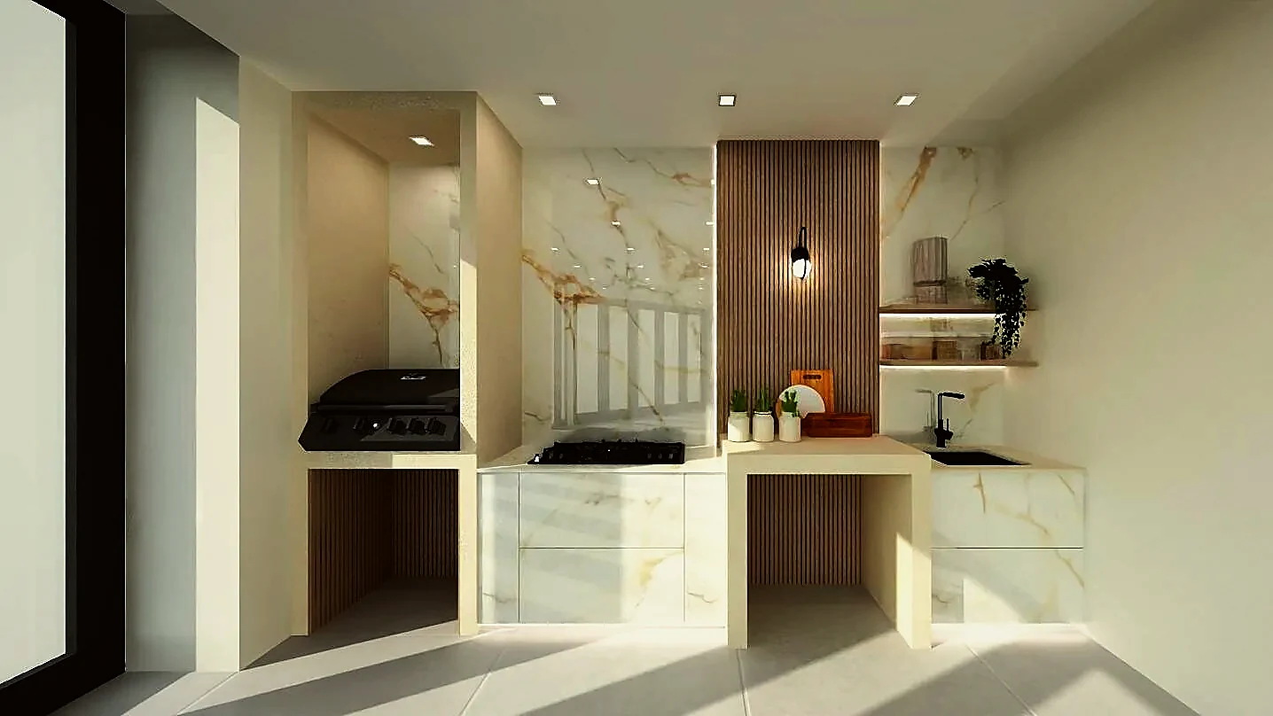 Shahaboodien House — office desk and shelving