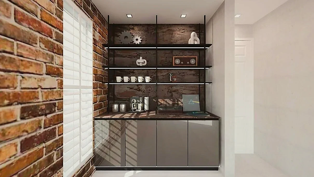 Padayachee study with built-in desk and shelving