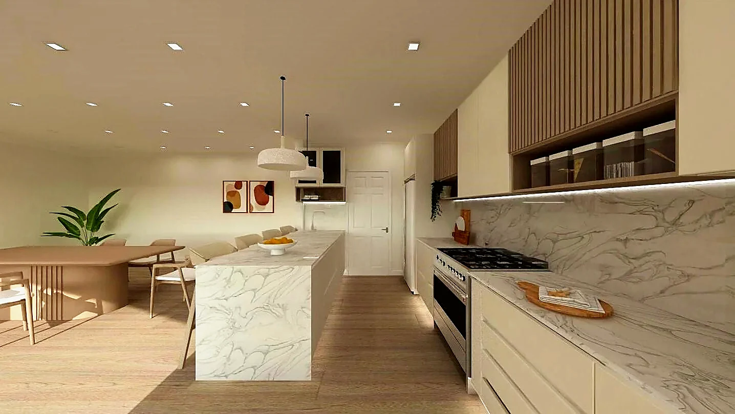 Vawda House — television unit and cloakroom joinery