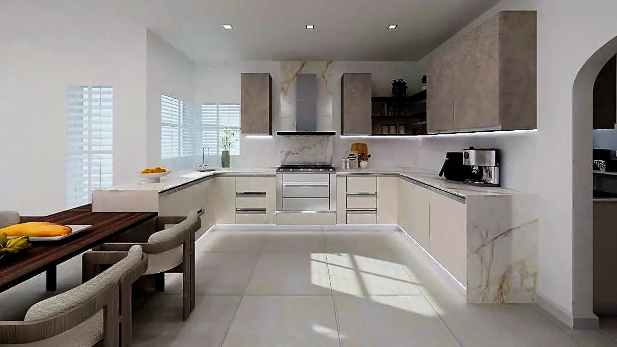 Kalpana kitchen with light cabinetry